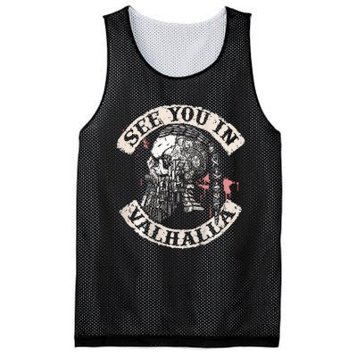 See You In Valhalla Skull Viking Mesh Reversible Basketball Jersey Tank