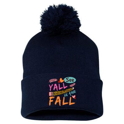 See Yall In The Fall Autumn Pom Pom 12in Knit Beanie