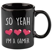 So Yeah I Am A Gamer Heart Live Love Computer Console Pc Cute Gift 11oz C Handle Ceramic Mug