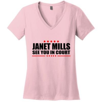 See You In Court Maine Governor Janet Mills Women's V-Neck T-Shirt