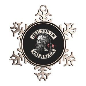 See You In Valhalla Skull Viking Metallic Star Ornament