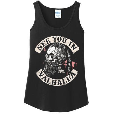 See You In Valhalla Skull Viking Ladies Essential Tank