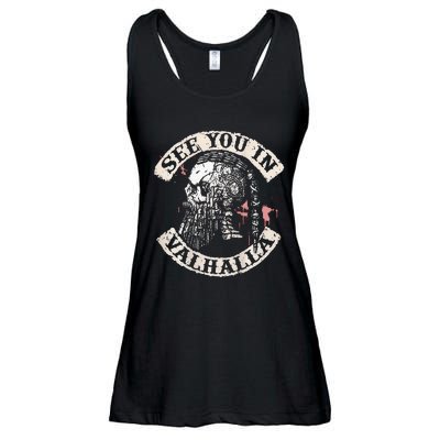 See You In Valhalla Skull Viking Ladies Essential Flowy Tank