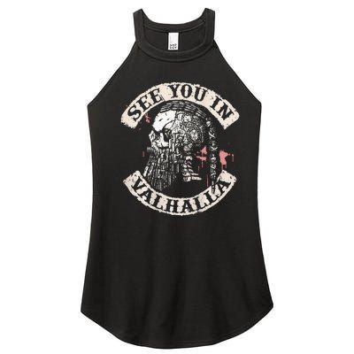 See You In Valhalla Skull Viking Women's Perfect Tri Rocker Tank