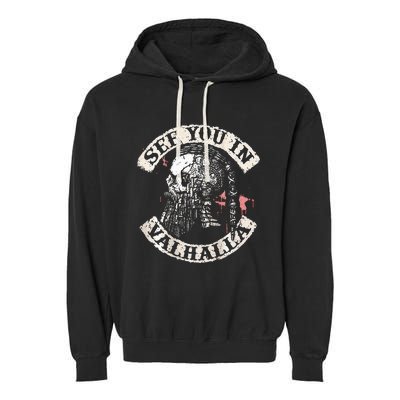 See You In Valhalla Skull Viking Garment-Dyed Fleece Hoodie