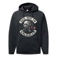 See You In Valhalla Skull Viking Performance Fleece Hoodie