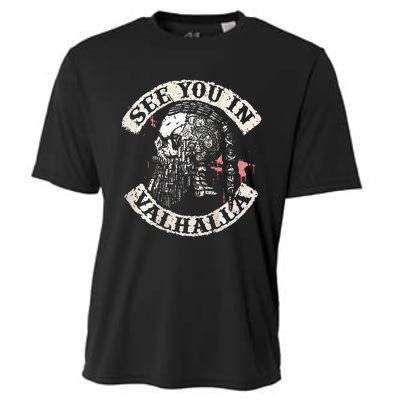 See You In Valhalla Skull Viking Cooling Performance Crew T-Shirt