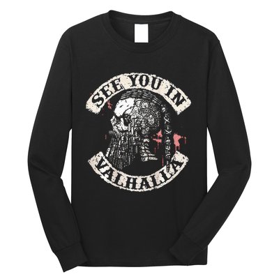 See You In Valhalla Skull Viking Long Sleeve Shirt