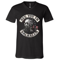 See You In Valhalla Skull Viking V-Neck T-Shirt