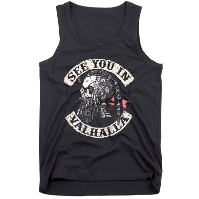 See You In Valhalla Skull Viking Tank Top