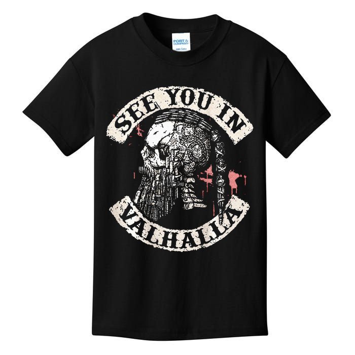 See You In Valhalla Skull Viking Kids T-Shirt