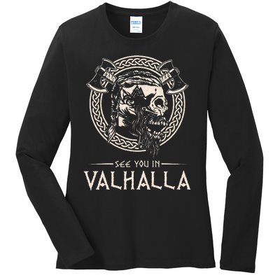 See You In Valhalla Viking Ladies Long Sleeve Shirt