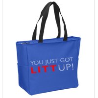 Suits You Just Got Litt Up! Funny Zip Tote Bag