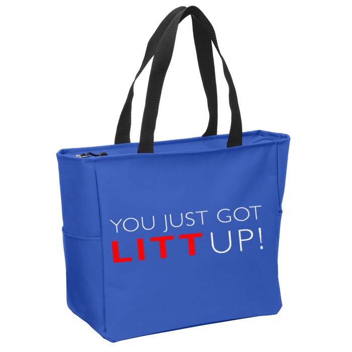 Suits You Just Got Litt Up! Funny Zip Tote Bag