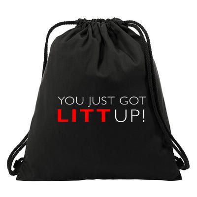 Suits You Just Got Litt Up! Funny Design Drawstring Bag