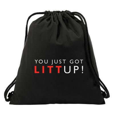 Suits You Just Got Litt Up Drawstring Bag