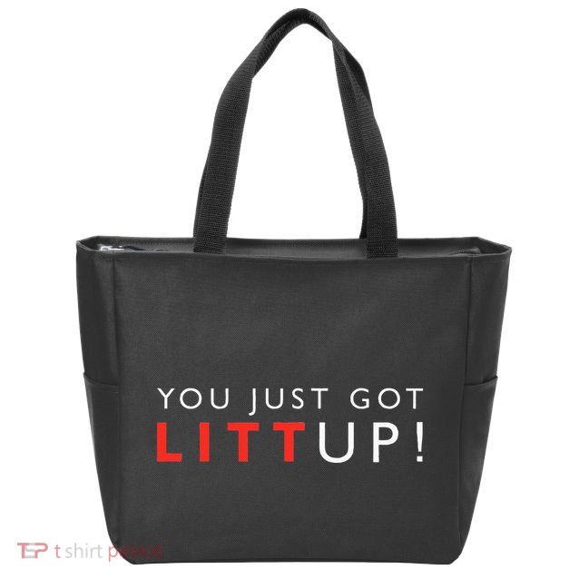 Suits You Just Got Litt Up Zip Tote Bag
