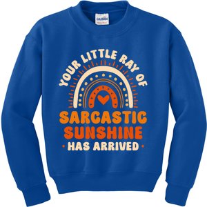 Sarcastic Your Little Ray Of Sarcastic Sunshine Has Arrived Gift Kids Sweatshirt