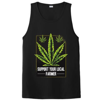 Support Your Local Weed Farmer Cannabis Marijuana Grower PosiCharge Competitor Tank