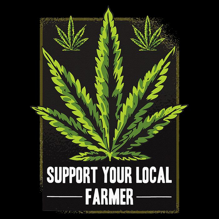 Support Your Local Weed Farmer Cannabis Marijuana Grower Short Acrylic Beanie
