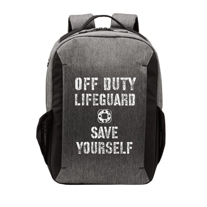 Save Yourself Lifeguard Swimming Pool Guard Off Duty Red Vector Backpack