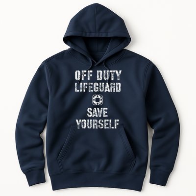 Save Yourself Lifeguard Swimming Pool Guard Off Duty Red Hoodie