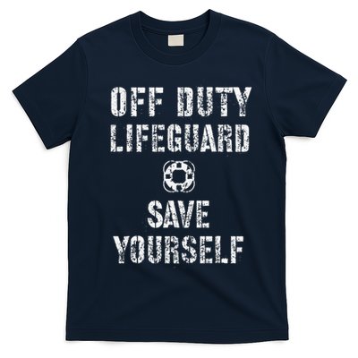 Save Yourself Lifeguard Swimming Pool Guard Off Duty Red T-Shirt