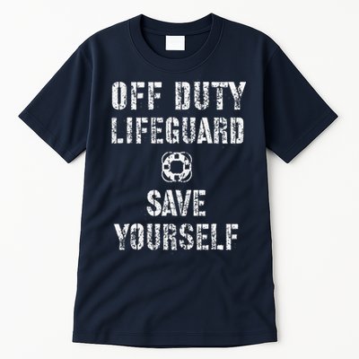 Save Yourself Lifeguard Swimming Pool Guard Off Duty Red Tall T-Shirt