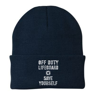Save Yourself Lifeguard Swimming Pool Guard Off Duty Red Beanie