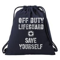 Save Yourself Lifeguard Swimming Pool Guard Off Duty Red Drawstring Bag