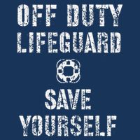 Save Yourself Lifeguard Swimming Pool Guard Off Duty Red Drawstring Bag