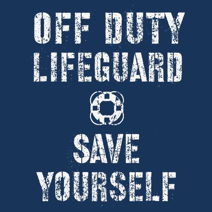 Save Yourself Lifeguard Swimming Pool Guard Off Duty Red Drawstring Bag