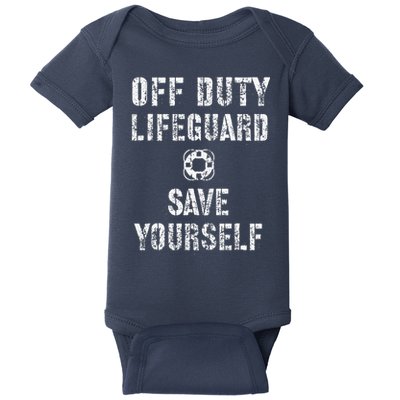 Save Yourself Lifeguard Swimming Pool Guard Off Duty Red Baby Bodysuit