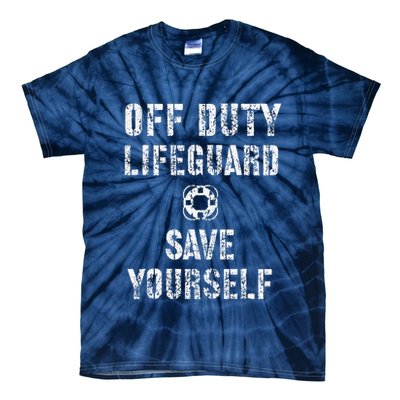 Save Yourself Lifeguard Swimming Pool Guard Off Duty Red Tie-Dye T-Shirt
