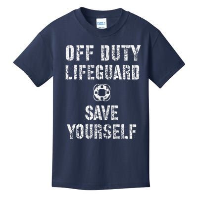 Save Yourself Lifeguard Swimming Pool Guard Off Duty Red Kids T-Shirt