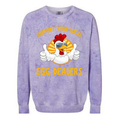 Support Your Local Egg Dealers Colorblast Crewneck Sweatshirt