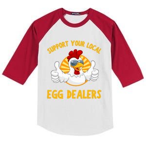 Support Your Local Egg Dealers Kids Colorblock Raglan Jersey