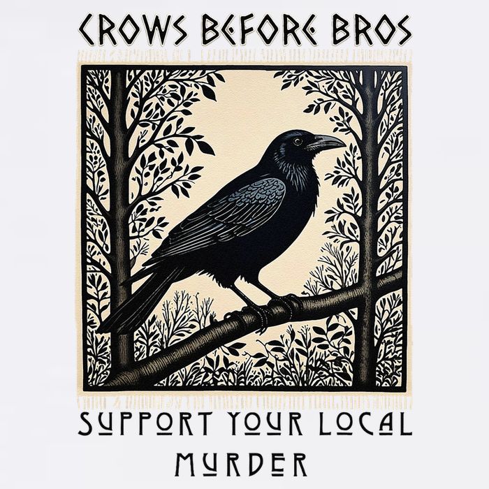 Support Your Local Murder Crows Before Bros Gothic Mystery L Flat Bill Trucker Hat