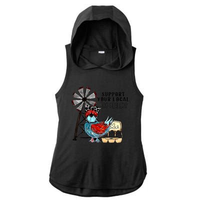 Support Your Local Egg Dealers Ladies PosiCharge Tri-Blend Wicking Draft Hoodie Tank