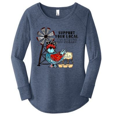 Support Your Local Egg Dealers Women's Perfect Tri Tunic Long Sleeve Shirt