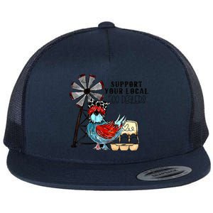 Support Your Local Egg Dealers Flat Bill Trucker Hat