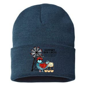 Support Your Local Egg Dealers Sustainable Knit Beanie