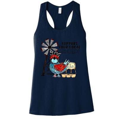 Support Your Local Egg Dealers Women's Racerback Tank