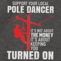 Support Your Local Pole Dancer Lineman Vector Backpack