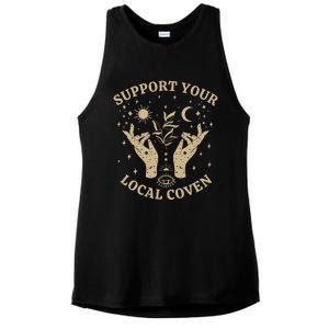 Support Your Local Coven Witch Aesthetic Gift Ladies PosiCharge Tri-Blend Wicking Tank