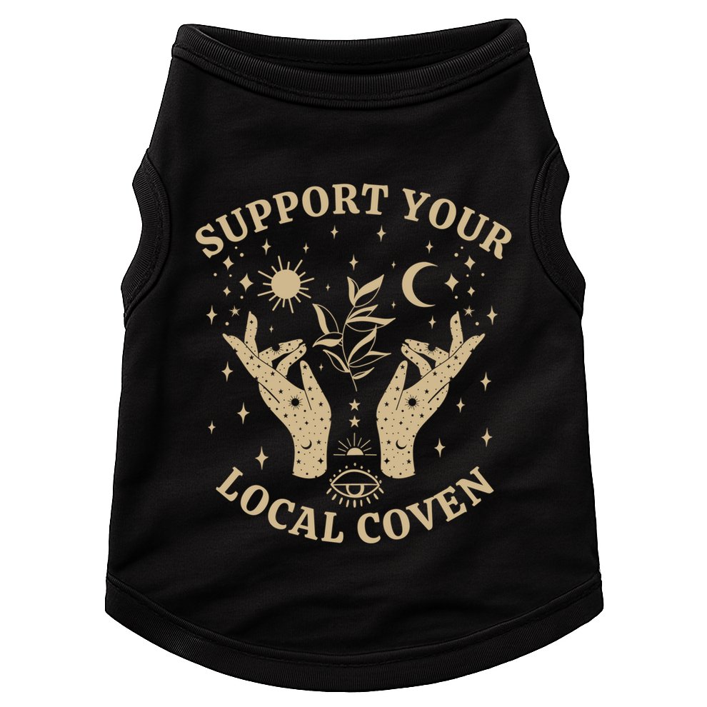 Support Your Local Coven Witch Aesthetic Gift Doggie Tank