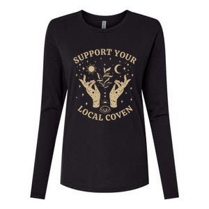 Support Your Local Coven Witch Aesthetic Gift Womens Cotton Relaxed Long Sleeve T-Shirt