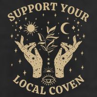Support Your Local Coven Witch Aesthetic Gift Golf Towel
