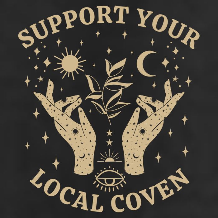 Support Your Local Coven Witch Aesthetic Gift Golf Towel