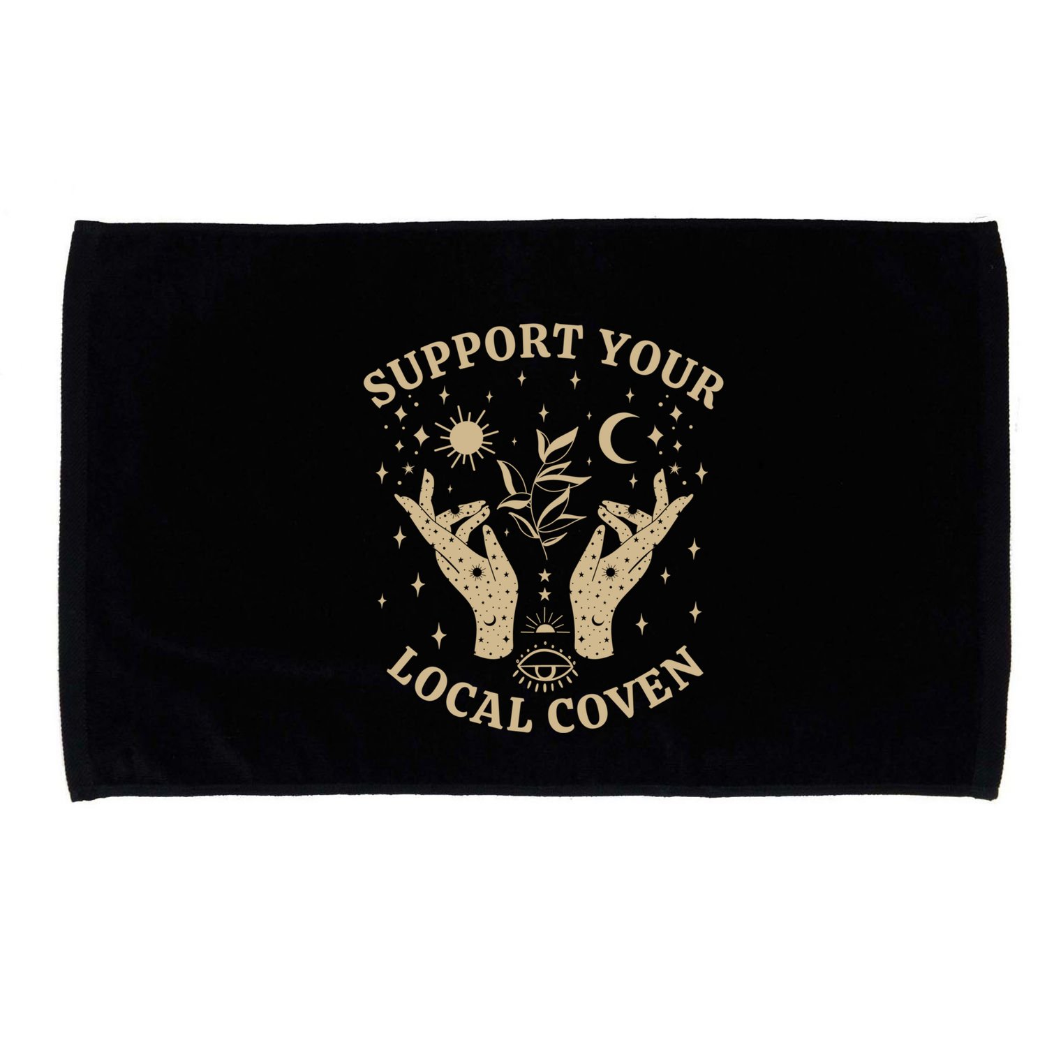 Support Your Local Coven Witch Aesthetic Gift Microfiber Hand Towel
